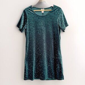 Vintage Liberty Apparel L.A.N.Y. Rose Women’s 1X Green Velvet Dress Glam Holiday